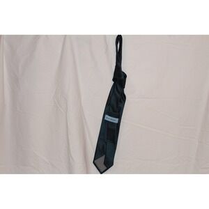 Bruno Marchesi Mens Silk Necktie Teal Black Geometric Micro Pattern Hand Made